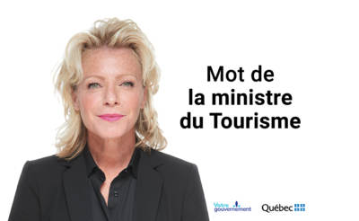 Mot de la ministre du Tourisme